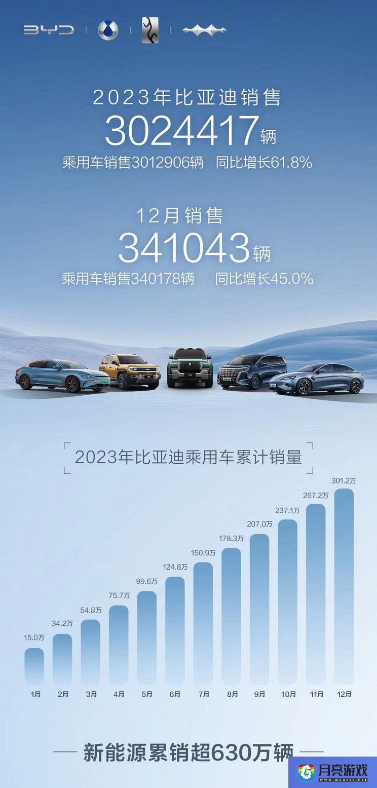 汽车-超300万辆 比亚迪2023年销量成绩公布-专题资讯